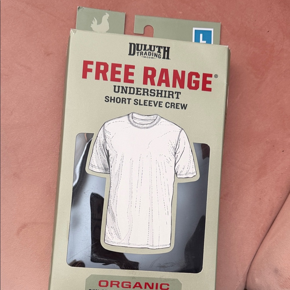 2 —Duluth Trading Co Free Range Organic Short Sleeve Crew - White